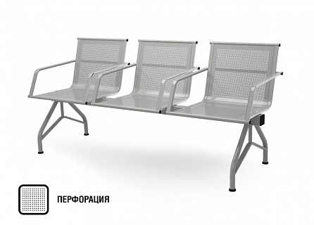 Фото Трехместная секция FERRUM | ФЕРРУМ СМ 86/3-03, 1720х600х780мм 1